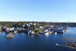 Boothbay Harbor, Maine aerial view